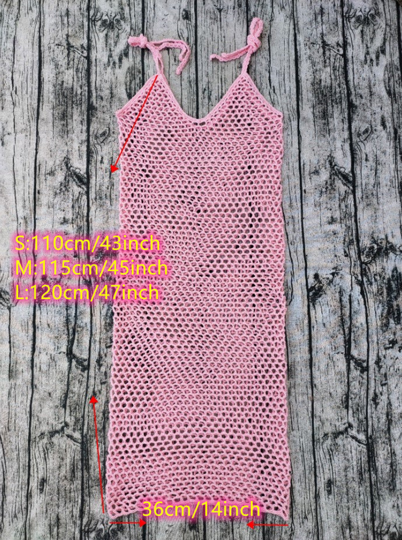 Summer Sleeveless Crochet Beach Dress